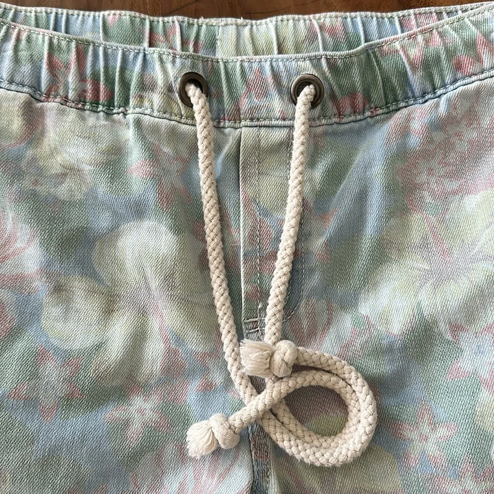 Aerie Tropical Print Denim Shorts